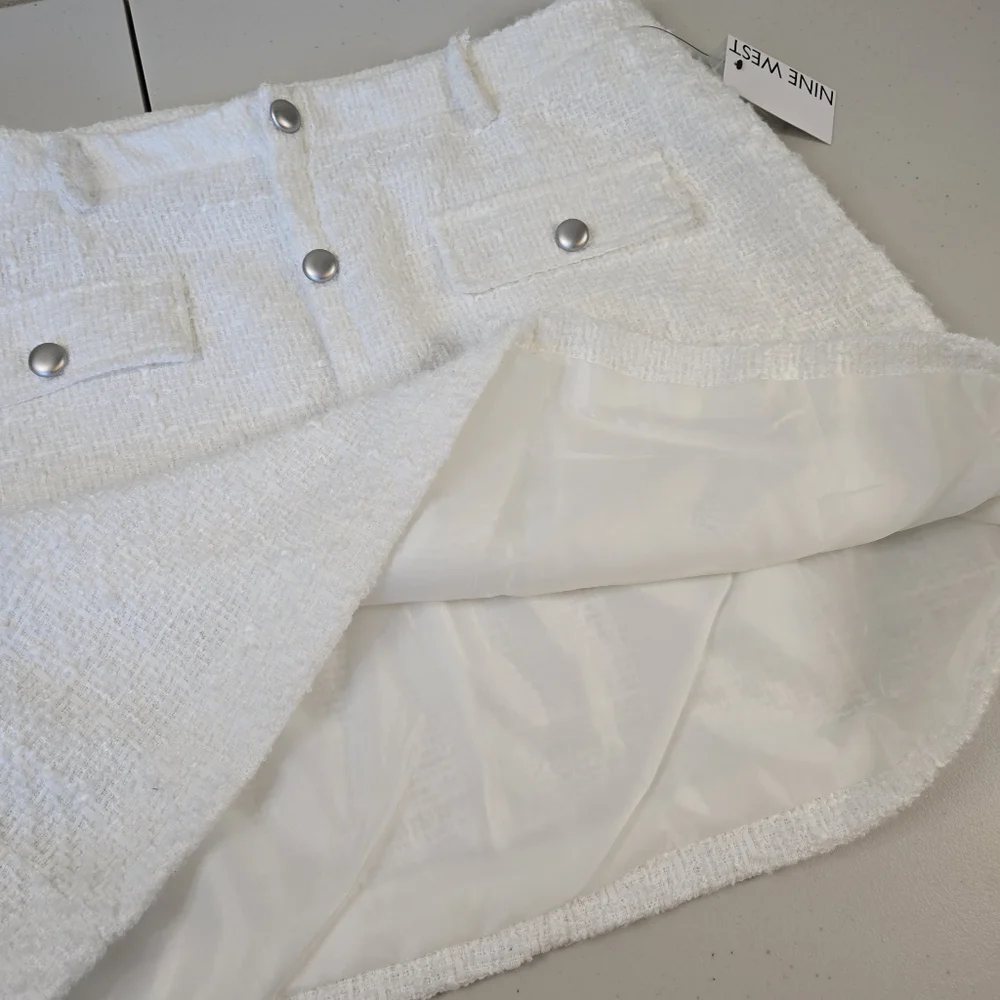 NWT Nine West Tweed Pencil Skirt Ivory Size XXL